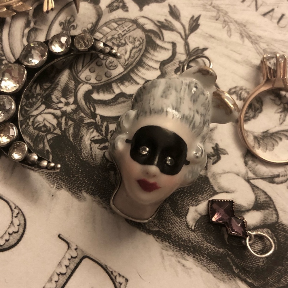 Georgian masked patch box charm - Picture 11 of 16